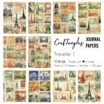CrafTangles Journal Papers (A6 pack of 10 sheets) - Traveller 1