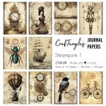 CrafTangles Journal Papers (A6 pack of 10 sheets) - Steampunk 1