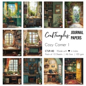 CrafTangles Journal Papers (A6 pack of 10 sheets) - Cozy Corner 1