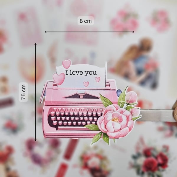 CrafTangles Precut Journal Stickers - Sweet Love 1 (Pack of 47 stickers) - Image 2
