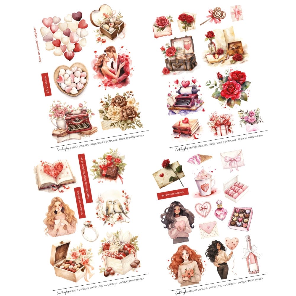 CrafTangles Precut Journal Stickers - Sweet Love 2 (Pack of 42 stickers) CTPCS 22 Sweet Love 02 CrafTangles Precut Journal Stickers CrafTangles Precut Journal Stickers - Sweet Love 2 (Pack of 42 stickers) - Image 3