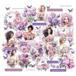 CrafTangles Precut Journal Stickers - Spring Girls 6 (Pack of 48 stickers)