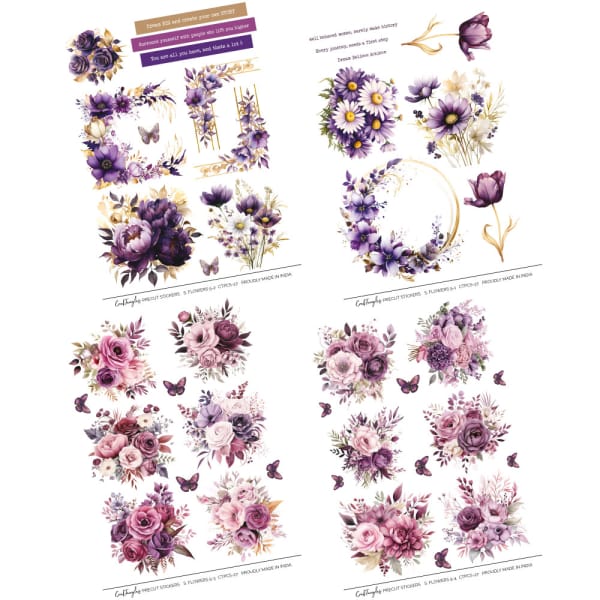 CrafTangles Precut Journal Stickers - Spring Flowers 5 (Pack of 42 stickers) - Image 3