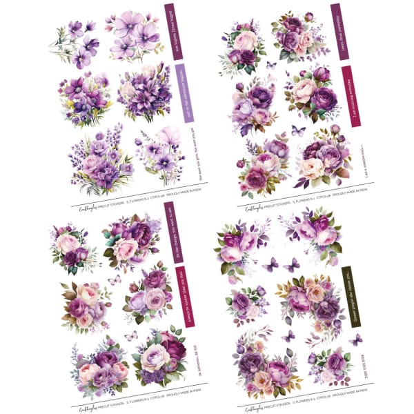 CrafTangles Precut Journal Stickers - Spring Flowers 6 (Pack of 42 stickers) - Image 3