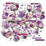 CrafTangles Precut Journal Stickers - Spring Flowers 6 (Pack of 42 stickers)