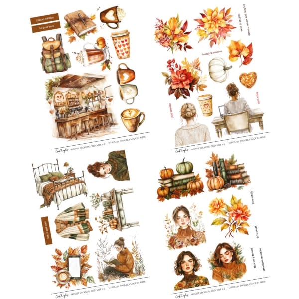CrafTangles Precut Journal Stickers - Cozy Vibes 2 (Pack of 41 stickers) - Image 3