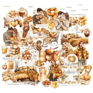 CrafTangles Precut Journal Stickers - Cozy Vibes 3 (Pack of 58 stickers)