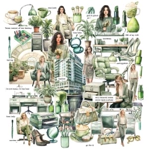 CrafTangles Precut Journal Stickers - Boss Lady 1 (Pack of 67 stickers)