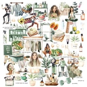 CrafTangles Precut Journal Stickers - Self Love 1(Pack of 75 stickers)