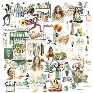 CrafTangles Precut Journal Stickers - Self Love 1(Pack of 75 stickers)