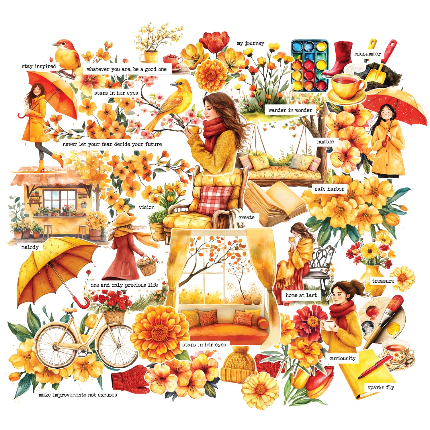 CrafTangles Precut Journal Stickers - Spring Girls 7 (Pack of 60 stickers) CTPCS 37 Spring Girls 07 CrafTangles Precut Journal Stickers 1 CrafTangles Precut Journal Stickers - Spring Girls 7 (Pack of 60 stickers)