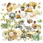 CrafTangles Precut Journal Stickers - Spring Girls 8 (Pack of 58 stickers)