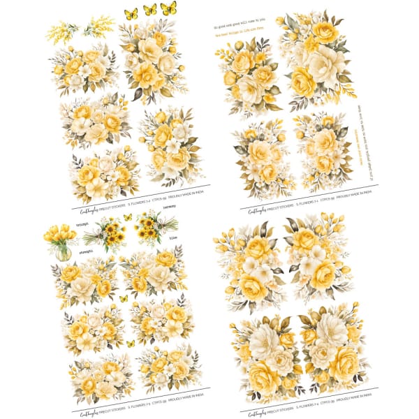 CrafTangles Precut Journal Stickers - Spring Flowers 7 (Pack of 38 stickers) - Image 3