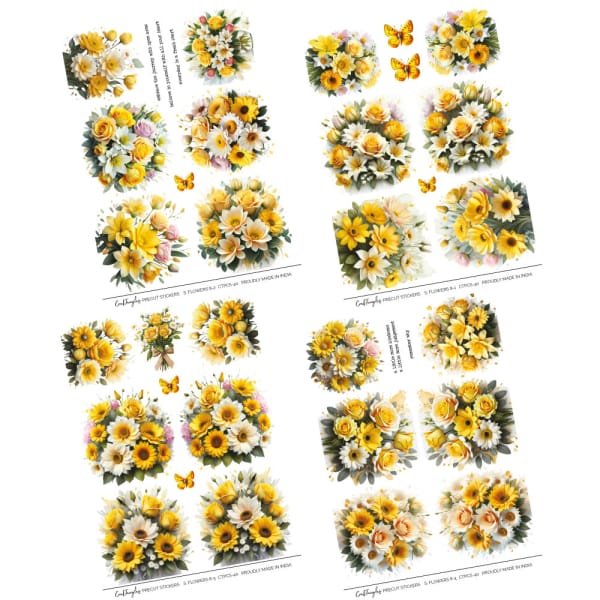CrafTangles Precut Journal Stickers - Spring Flowers 8 (Pack of 36 stickers) - Image 3