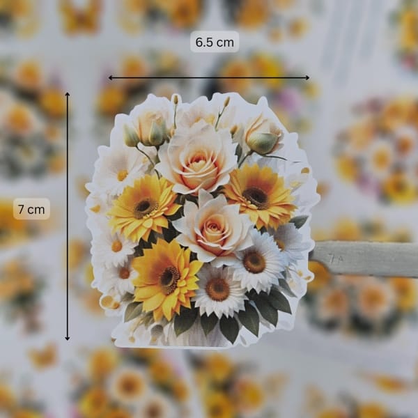 CrafTangles Precut Journal Stickers - Spring Flowers 8 (Pack of 36 stickers) - Image 2