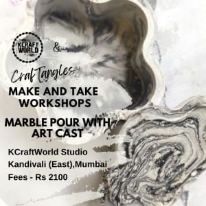 CrafTangles Marble Pour Art Cast Workshop in Kandivali East Mumbai on 23 and 24 June 2025