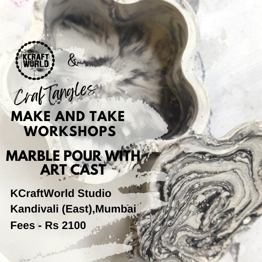 CrafTangles Marble Pour Art Cast Workshop in Kandivali East Mumbai on 23 and 24 June 2025 CrafTangles Marble Pour Art Cast Workshop CrafTangles Marble Pour Art Cast Workshop in Kandivali East Mumbai on 23 and 24 June 2025