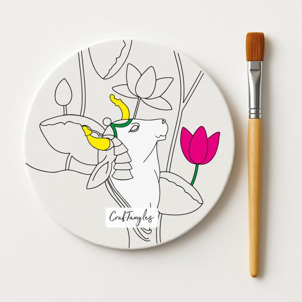 Pichwai Art 1 - Pre Marked DIY Canvas for Painting - Image 2