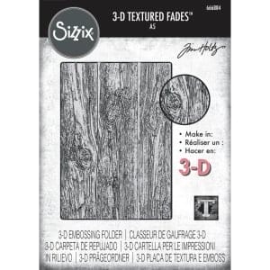 Sizzix 3D A5 Texture Fades Embossing Folder By Tim Holtz - Lumber