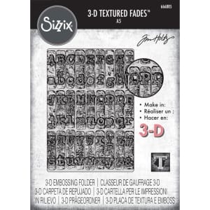 Sizzix 3D A5 Texture Fades Embossing Folder By Tim Holtz - Typewriter