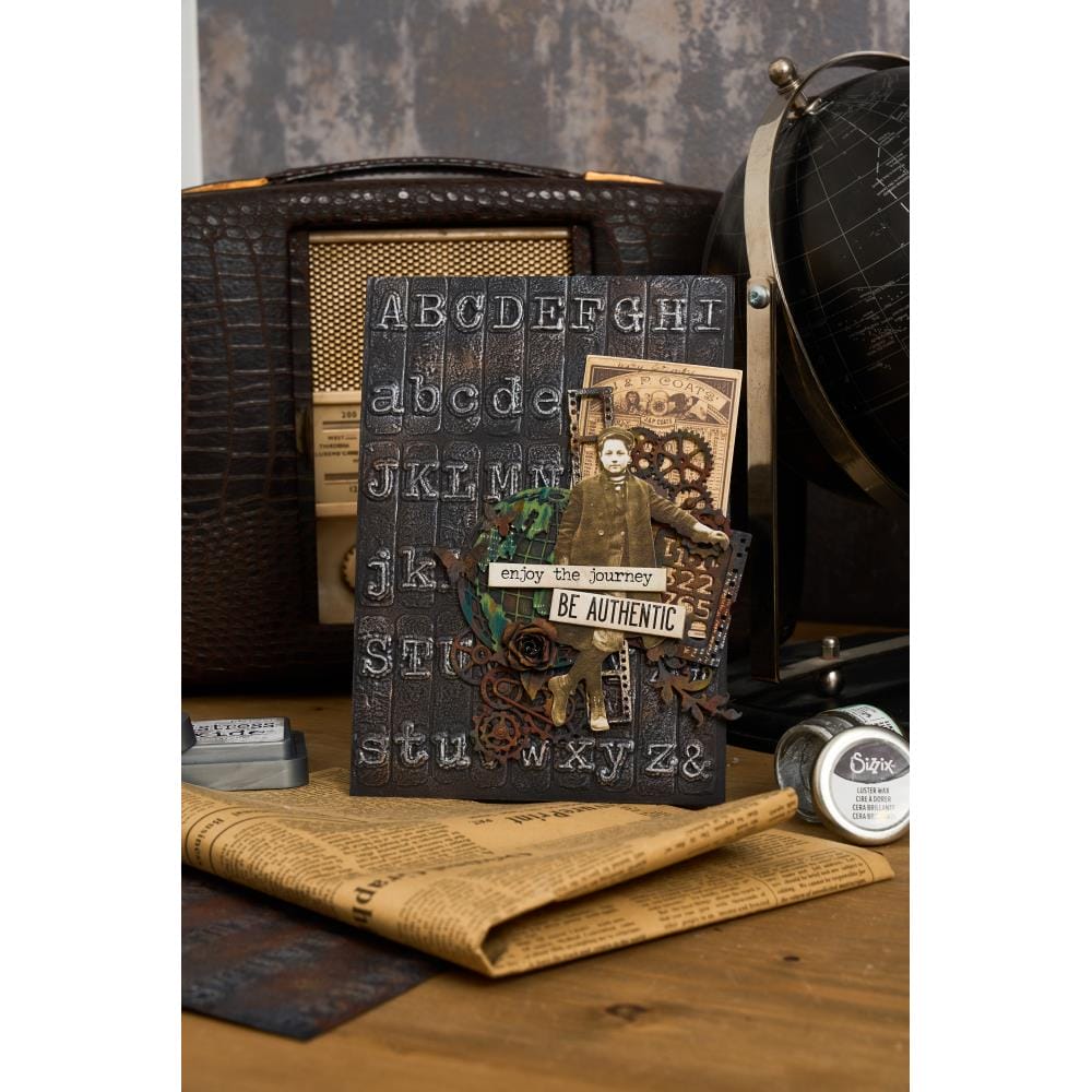 Sizzix 3D A5 Texture Fades Embossing Folder By Tim Holtz - Typewriter - Image 2