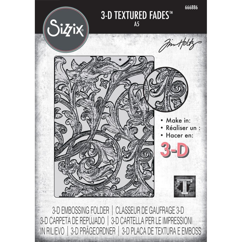 Sizzix 3D A5 Texture Fades Embossing Folder By Tim Holtz - Entangled