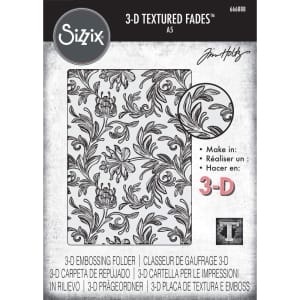 Sizzix 3D A5 Texture Fades Embossing Folder By Tim Holtz - Botanical
