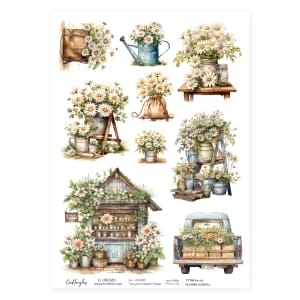 CrafTangles Decoupage Napkin / Tissue / Collage Paper - Flower Scenes 1