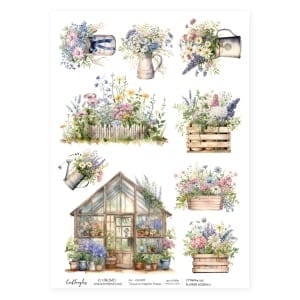 CrafTangles Decoupage Napkin / Tissue / Collage Paper - Flower Scenes 2