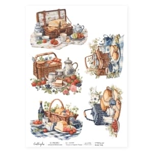 CrafTangles Decoupage Napkin / Tissue / Collage Paper - Picnic Time