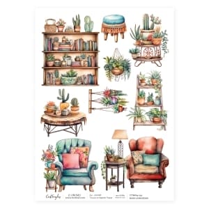 CrafTangles Decoupage Napkin / Tissue / Collage Paper - Boho Living Room