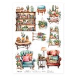 CrafTangles Decoupage Napkin / Tissue / Collage Paper - Boho Living Room