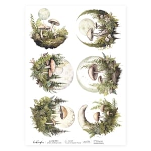 CrafTangles Decoupage Napkin / Tissue / Collage Paper - Mushrooms 1