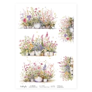 CrafTangles Decoupage Napkin / Tissue / Collage Paper - Flower Pots 6