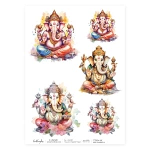 CrafTangles Decoupage Napkin / Tissue / Collage Paper - Lord Ganesha 2