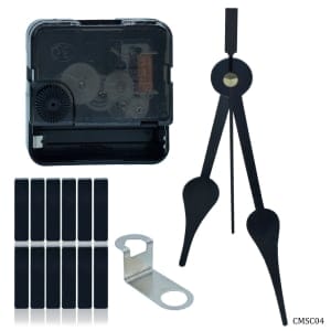 Clock Accessories Combo 2 - Clock Movement Silent CM13MM With Hands CH14BKAA BK