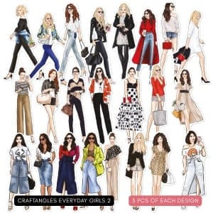 Craftangles ephemeras everyday girls 2 die cuts