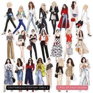 Craftangles ephemeras everyday girls 2 die cuts