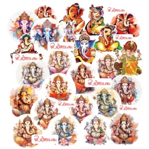 CrafTangles Die cuts ephemera Ganpati CTDCP 12