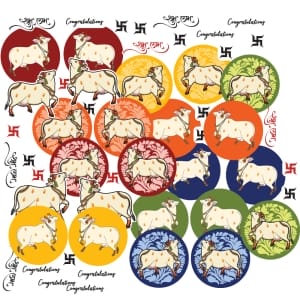 CrafTangles DieCuts / Ephemera Pack - Pichwai 1 (52 pcs)