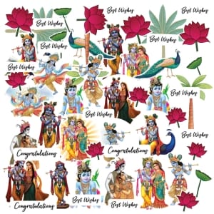 CrafTangles DieCuts / Ephemera Pack - Radha Krishna 1 (55 pcs)