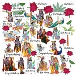 CrafTangles DieCuts / Ephemera Pack - Radha Krishna 1 (55 pcs)