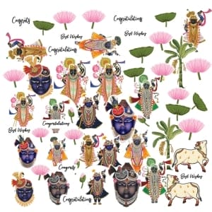 CrafTangles DieCuts / Ephemera Pack - Shreenathji 1 (56 pcs)