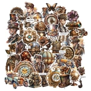 CrafTangles DieCuts / Ephemera Pack - Steampunk Men (50 pcs)