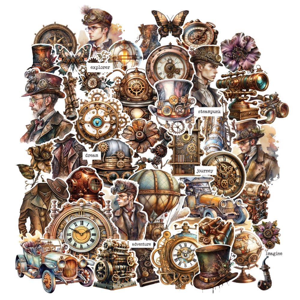 CrafTangles DieCuts / Ephemera Pack - Steampunk Men (50 pcs)