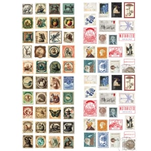 CrafTangles DieCuts / Ephemera Pack - Vintage Stamps (80 pcs)