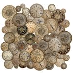 CrafTangles DieCuts / Ephemera Pack - Compass and Clocks 1 (57 pcs)