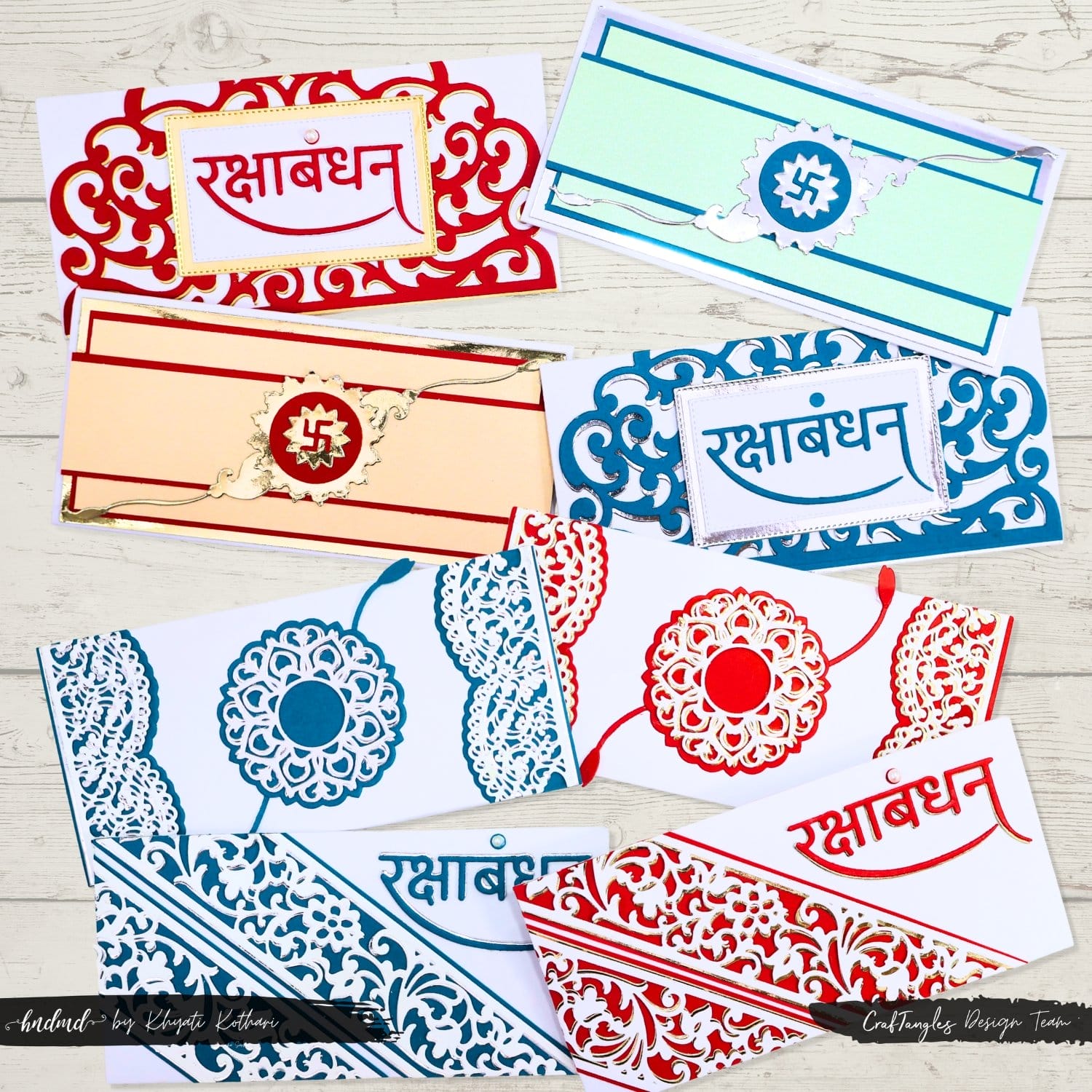 CrafTangles Festive Rakhi Envelopes Kit (8 envelopes) Rakshabandhan Envelope Kits Rakshabandhan Envelope Kits