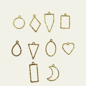 Metal Bezels or pendant for UV Resin (Pack of 10) - Gold