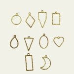 Metal Bezels or pendant for UV Resin (Pack of 10) - Gold